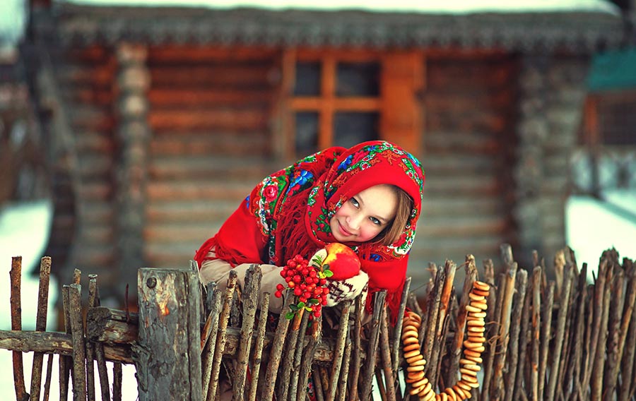Sexy girl Women in Slavic costumes in Taipei